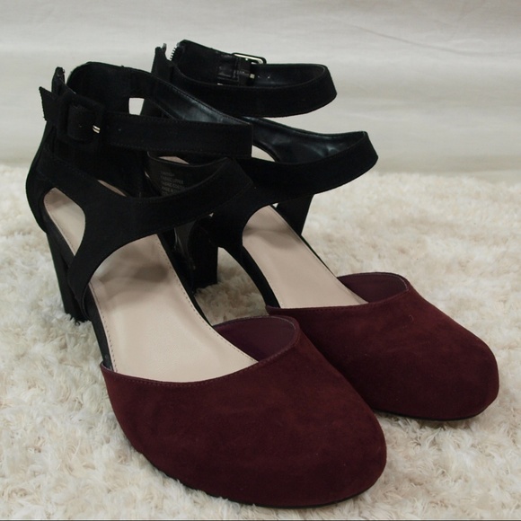 torrid Shoes - Torrid Purple Black Faux Suede Heels Size 12W